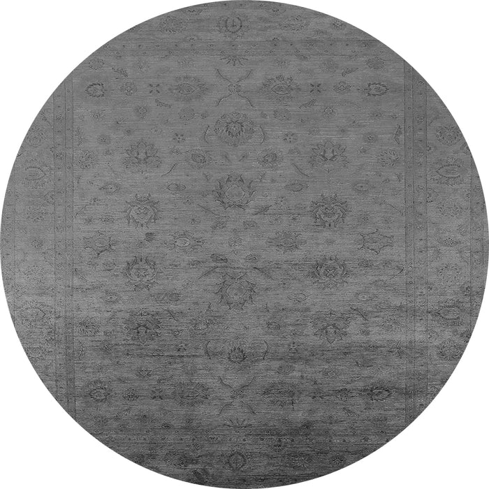 Round Persian Gray Bohemian Rug, urb1475gry