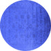 Round Persian Blue Bohemian Rug, urb1475blu