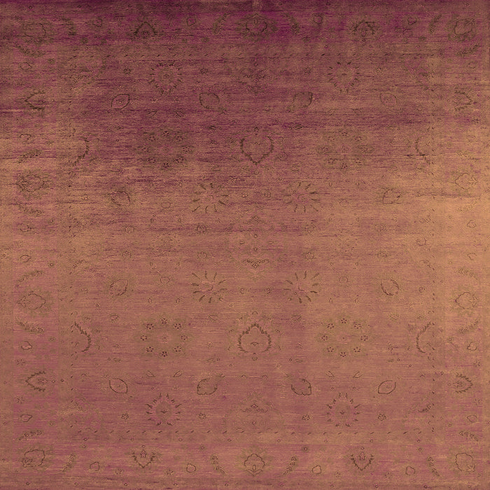 Square Machine Washable Persian Orange Bohemian Area Rugs, wshurb1476org