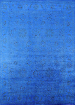 Machine Washable Industrial Modern Neon Blue Rug, wshurb1476