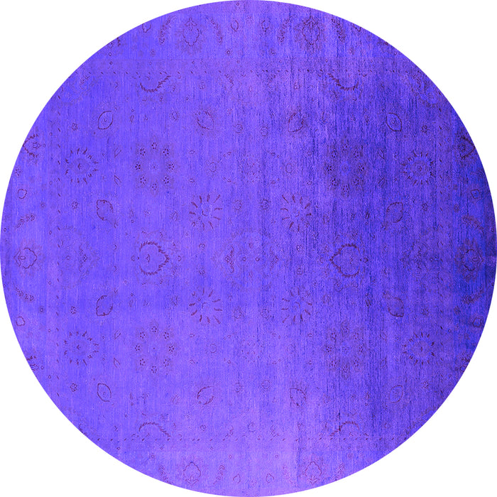 Round Machine Washable Persian Pink Bohemian Rug, wshurb1476pnk