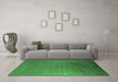 Machine Washable Persian Emerald Green Bohemian Area Rugs in a Living Room,, wshurb1476emgrn