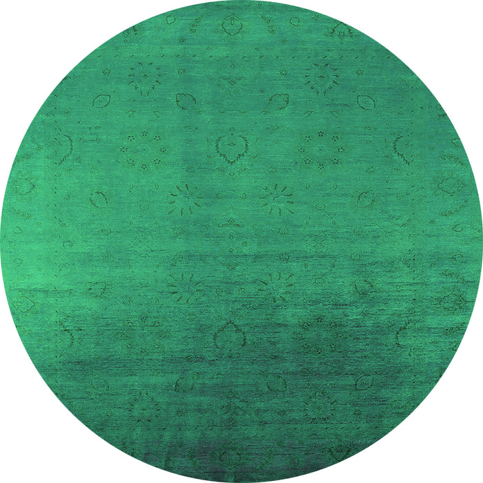 Round Persian Green Bohemian Rug, urb1476grn