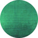 Round Persian Green Bohemian Rug, urb1476grn