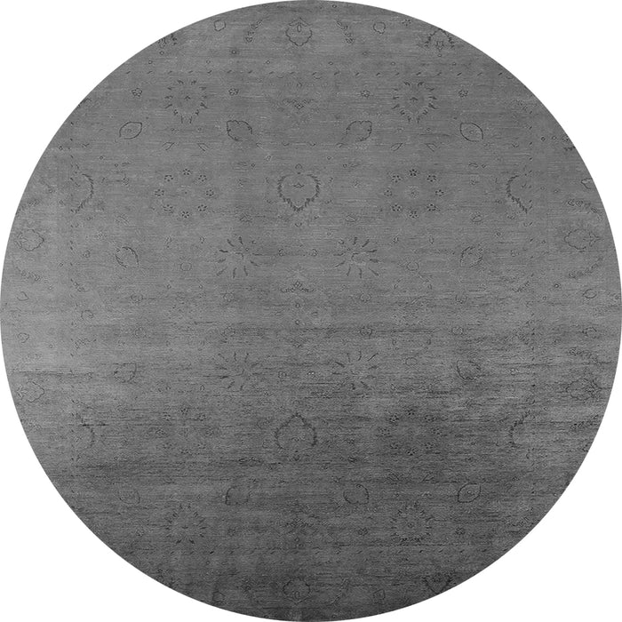 Round Machine Washable Persian Gray Bohemian Rug, wshurb1476gry
