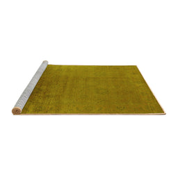 Sideview of Machine Washable Persian Yellow Bohemian Rug, wshurb1476yw