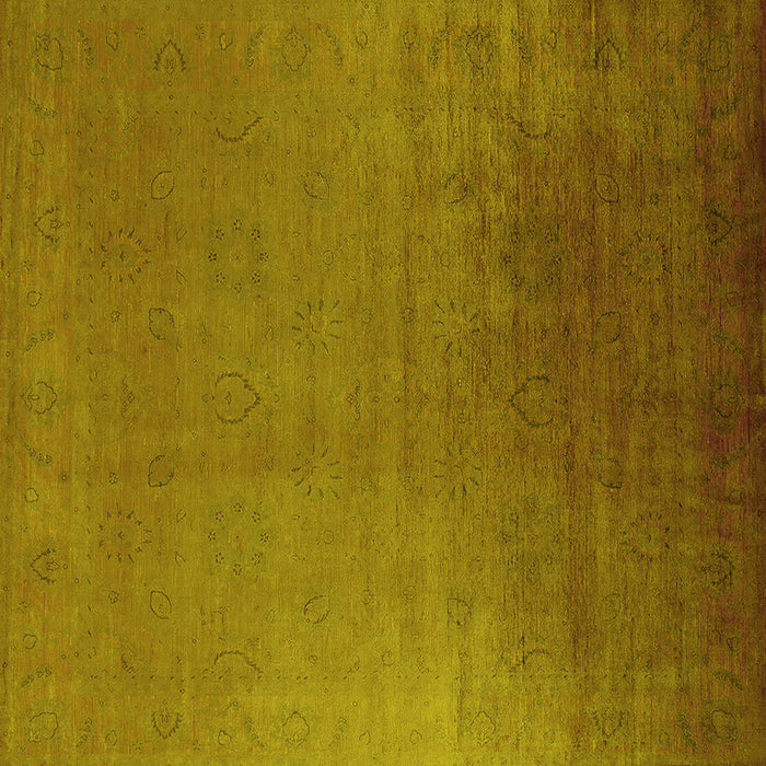 Square Machine Washable Persian Yellow Bohemian Rug, wshurb1476yw