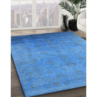 Mid-Century Modern Blue Persian Rug, urb1477