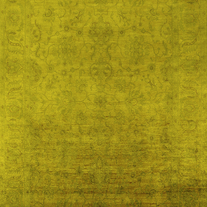Machine Washable Persian Yellow Bohemian Rug, wshurb1477yw