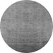 Round Persian Gray Bohemian Rug, urb1477gry