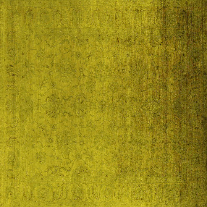 Square Machine Washable Persian Yellow Bohemian Rug, wshurb1477yw