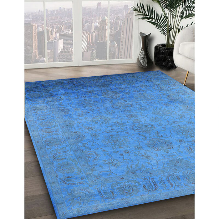 Machine Washable Industrial Modern Blue Rug in a Family Room, wshurb1477