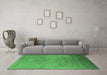 Machine Washable Persian Emerald Green Bohemian Area Rugs in a Living Room,, wshurb1477emgrn