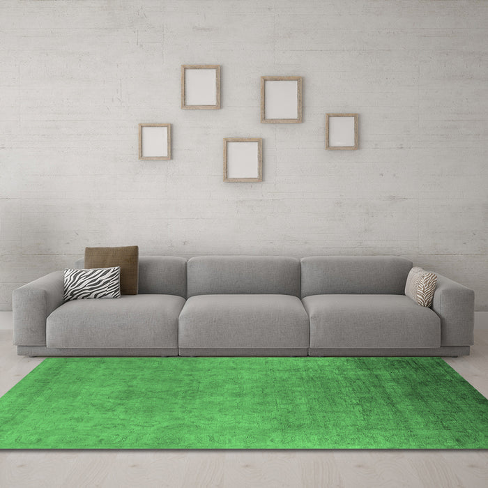 Machine Washable Persian Emerald Green Bohemian Area Rugs in a Living Room,, wshurb1477emgrn
