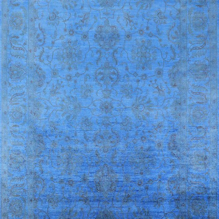 Machine Washable Industrial Modern Blue Rug, wshurb1477