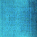 Square Machine Washable Persian Turquoise Bohemian Area Rugs, wshurb1477turq