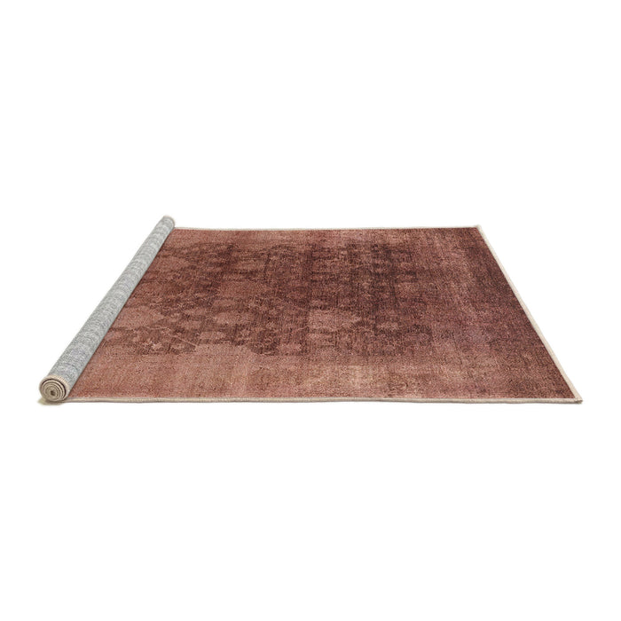 Sideview of Machine Washable Industrial Modern Chestnut Red Rug, wshurb1478