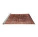 Sideview of Machine Washable Industrial Modern Chestnut Red Rug, wshurb1478