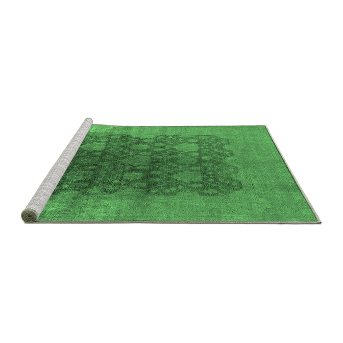 Sideview of Machine Washable Oriental Emerald Green Traditional Area Rugs, wshurb1478emgrn
