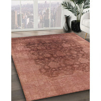 Mid-Century Modern Chestnut Red Oriental Rug, urb1478