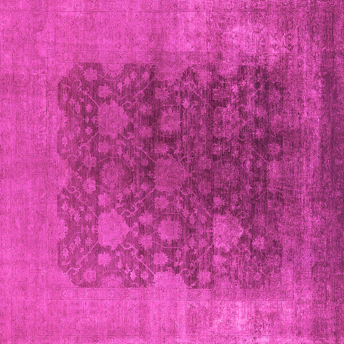 Square Machine Washable Oriental Pink Traditional Rug, wshurb1478pnk