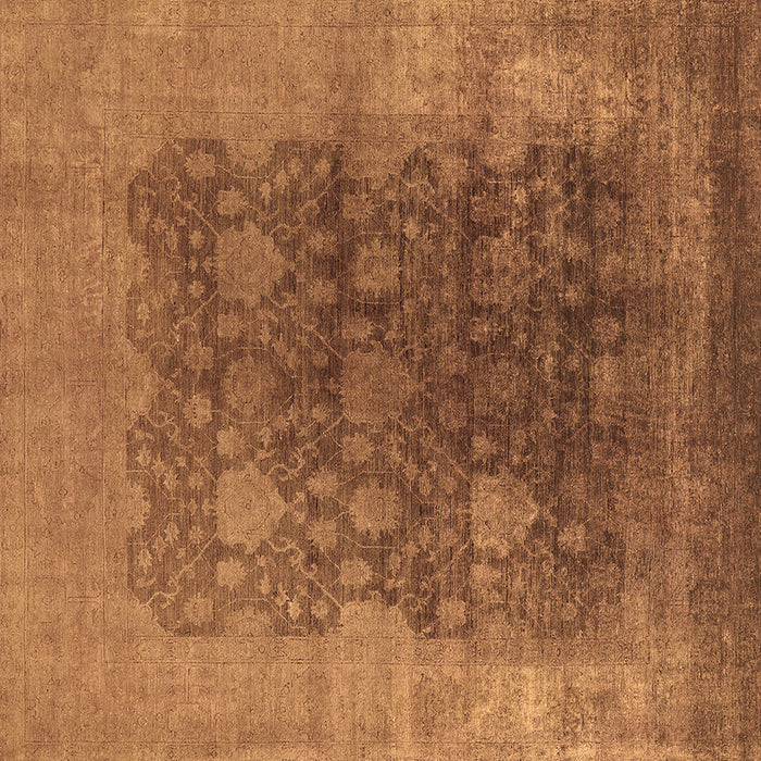 Square Machine Washable Oriental Brown Traditional Rug, wshurb1478brn