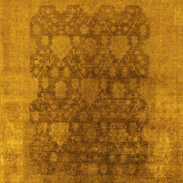 Machine Washable Oriental Yellow Traditional Rug, wshurb1478yw