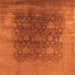 Square Oriental Orange Traditional Rug, urb1478org