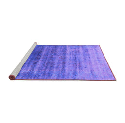 Sideview of Machine Washable Persian Purple Bohemian Area Rugs, wshurb1479pur