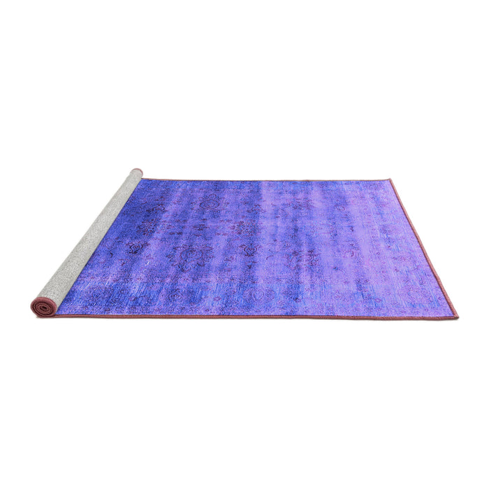 Sideview of Machine Washable Persian Purple Bohemian Area Rugs, wshurb1479pur