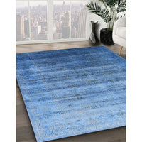 Mid-Century Modern Blue Persian Rug, urb1479