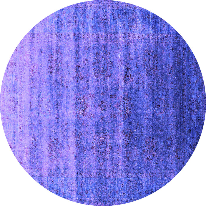 Round Machine Washable Persian Purple Bohemian Area Rugs, wshurb1479pur