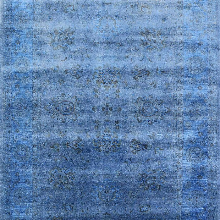 Machine Washable Industrial Modern Blue Rug, wshurb1479