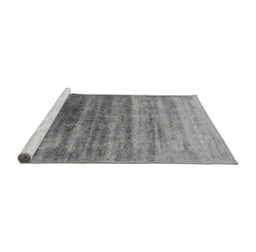 Sideview of Machine Washable Persian Gray Bohemian Rug, wshurb1479gry