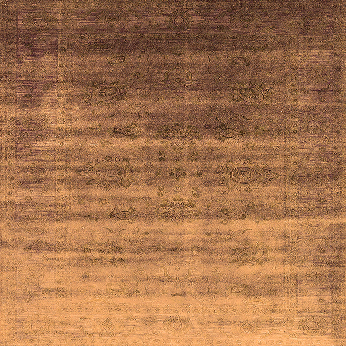 Square Machine Washable Persian Orange Bohemian Area Rugs, wshurb1479org