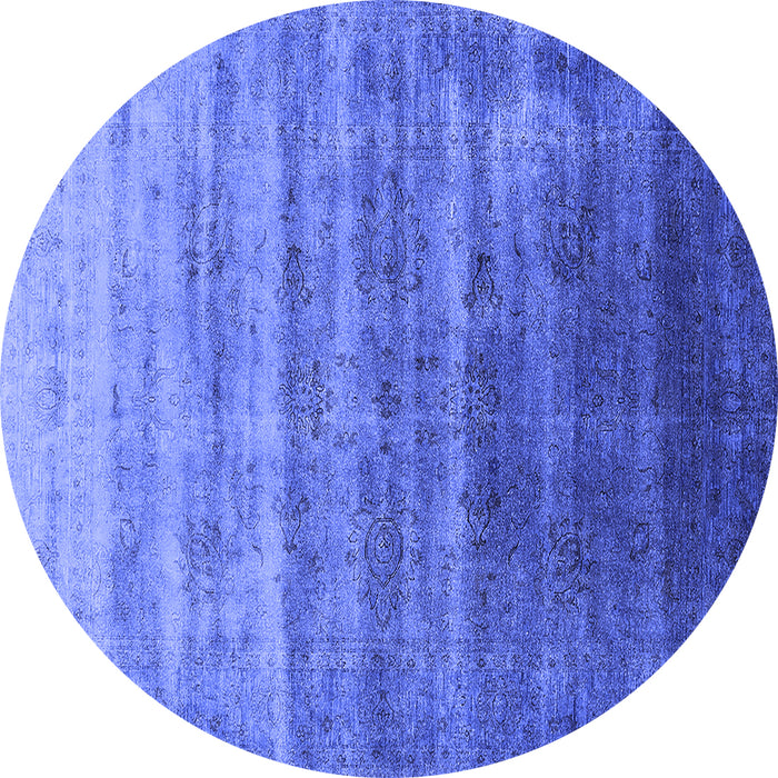 Round Persian Blue Bohemian Rug, urb1479blu