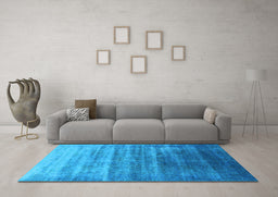 Machine Washable Persian Light Blue Bohemian Rug in a Living Room, wshurb1479lblu