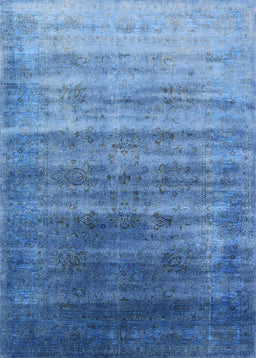 Mid-Century Modern Blue Persian Rug, urb1479
