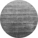 Round Machine Washable Persian Gray Bohemian Rug, wshurb1479gry