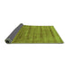 Sideview of Solid Green Modern Rug, urb1480grn