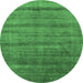 Round Solid Emerald Green Modern Rug, urb1480emgrn