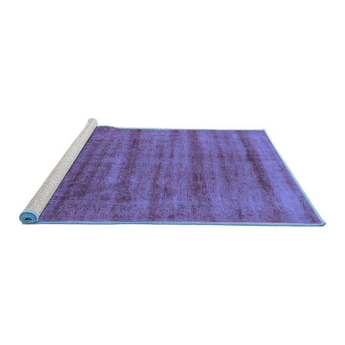 Sideview of Machine Washable Solid Blue Modern Rug, wshurb1480blu