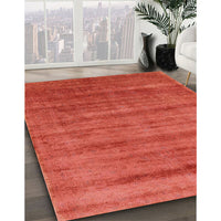 Mid-Century Modern Red Solid Rug, urb1480