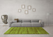 Machine Washable Solid Green Modern Area Rugs in a Living Room,, wshurb1480grn