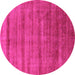 Round Solid Pink Modern Rug, urb1480pnk