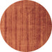 Round Solid Brown Modern Rug, urb1480brn