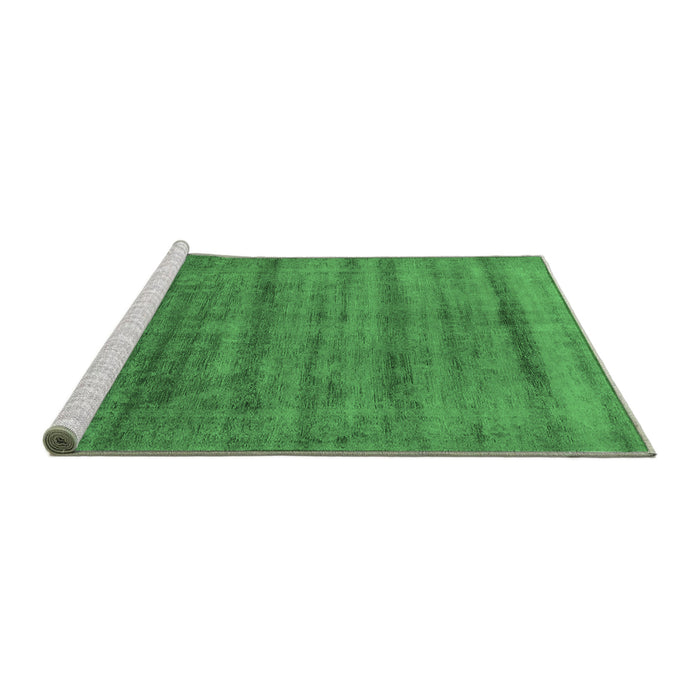 Sideview of Machine Washable Solid Emerald Green Modern Area Rugs, wshurb1480emgrn