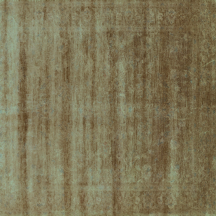 Square Solid Turquoise Modern Rug, urb1480turq