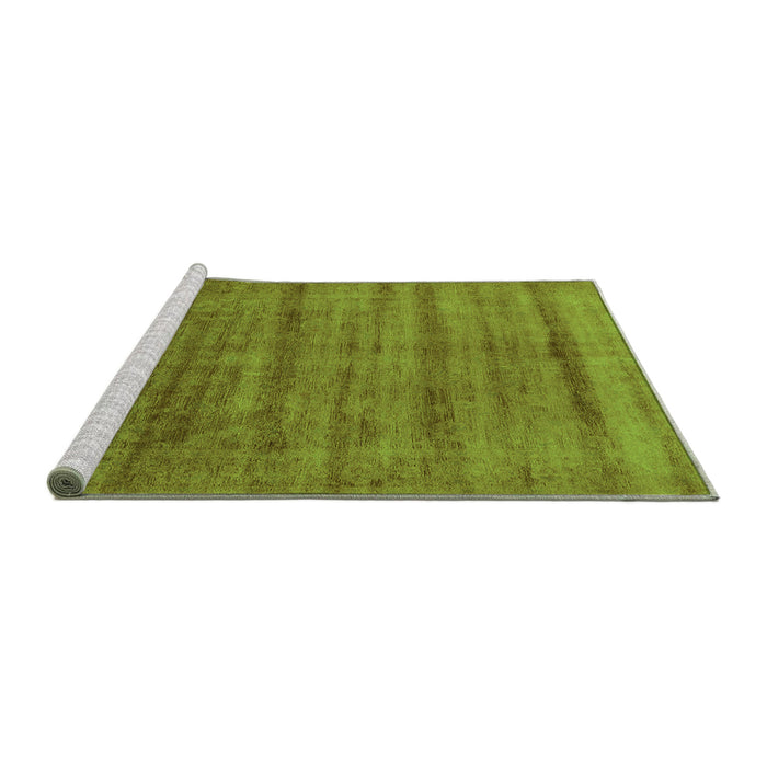 Sideview of Machine Washable Solid Green Modern Area Rugs, wshurb1480grn