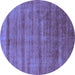 Round Solid Blue Modern Rug, urb1480blu